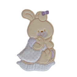 Iron-on Patch - Violet Baby Rabbit with Little Stars